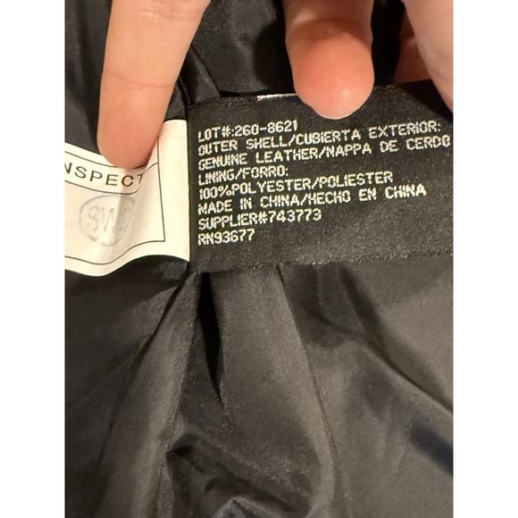 Worthington Zip Jacket Womens Small Black Genuine Leather Belted Pockets Classic - Picture 7 of 8